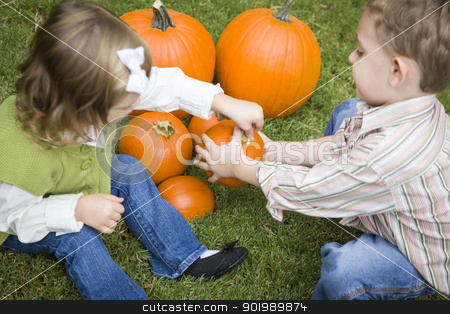To use this stock image in your creative project, please select the size you need over to the right and click the "Add to Cart" button.
Your downloaded image will come with the Cutcaster watermark removed so don’t worry about the watermark you see on this page. Cute Young Brother and Sister At the Pumpkin Patch stock photo, Cute Young Brother and Sister Children Enjoying the Pumpkins at the Pumpkin Patch. by Andy Dean