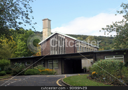 To use this stock image in your creative project, please select the size you need over to the right and click the "Add to Cart" button.
Your downloaded image will come with the Cutcaster watermark removed so don’t worry about the watermark you see on this page. Exterior of modern crematorium stock photo, Exterior of modern crematorium in cemetery, England. by Martin Crowdy