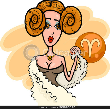 To use this stock image in your creative project, please select the size you need over to the right and click the "Add to Cart" button.
Your downloaded image will come with the Cutcaster watermark removed so don’t worry about the watermark you see on this page. woman cartoon illustration aries sign stock vector clipart, Illustration of Beautiful Woman Cartoon Character and Aries Horoscope Zodiac Sign by Igor Zakowski