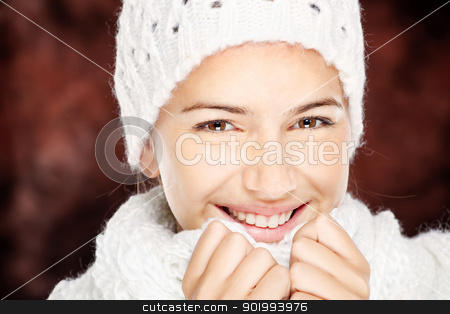 To use this stock image in your creative project, please select the size you need over to the right and click the "Add to Cart" button.
Your downloaded image will come with the Cutcaster watermark removed so don’t worry about the watermark you see on this page. woman in wool sweater and cap stock photo, young happy brunette woman in wool sweater and cap, isolated on white by iMarin