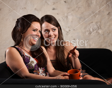 To use this stock image in your creative project, please select the size you need over to the right and click the "Add to Cart" button.
Your downloaded image will come with the Cutcaster watermark removed so don’t worry about the watermark you see on this page. Giggling Women Pointing stock photo, Giggling European women looking ahead and pointing by Scott Griessel