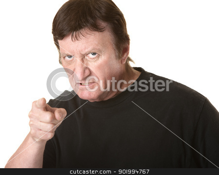 To use this stock image in your creative project, please select the size you need over to the right and click the "Add to Cart" button.
Your downloaded image will come with the Cutcaster watermark removed so don’t worry about the watermark you see on this page. Enraged Mature Man stock photo, Enraged man points index finger on white background by Scott Griessel