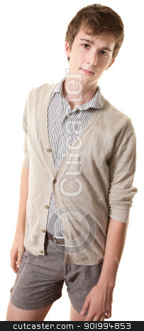 To use this stock image in your creative project, please select the size you need over to the right and click the "Add to Cart" button.
Your downloaded image will come with the Cutcaster watermark removed so don’t worry about the watermark you see on this page. Laidback Young Man stock photo, Laid-back young man stands over white background by Scott Griessel