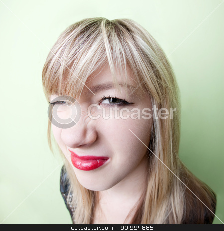 To use this stock image in your creative project, please select the size you need over to the right and click the "Add to Cart" button.
Your downloaded image will come with the Cutcaster watermark removed so don’t worry about the watermark you see on this page. Girl with Wrinkled Nose stock photo, Cute young blond girl with wrinkled nose by Scott Griessel