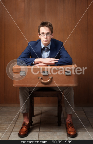 To use this stock image in your creative project, please select the size you need over to the right and click the "Add to Cart" button.
Your downloaded image will come with the Cutcaster watermark removed so don’t worry about the watermark you see on this page. Serious Man With Suitcase stock photo, Serious Caucasian man sitting on chair with suitcase by Scott Griessel