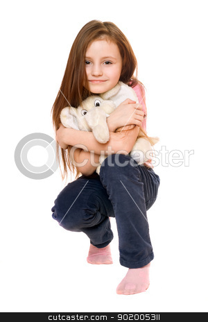 To use this stock image in your creative project, please select the size you need over to the right and click the "Add to Cart" button.
Your downloaded image will come with the Cutcaster watermark removed so don’t worry about the watermark you see on this page. Beautiful little girl with a teddy elephant stock photo, Beautiful little girl with a teddy elephant. Isolated by Sergii Sukhorukov