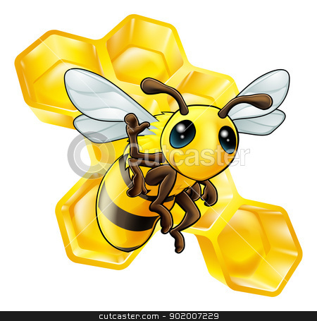 To use this stock image in your creative project, please select the size you need over to the right and click the "Add to Cart" button.
Your downloaded image will come with the Cutcaster watermark removed so don’t worry about the watermark you see on this page. Bee and honeycomb stock vector clipart, A cute cartoon waving bee with some honeycomb in the background by Christos Georghiou