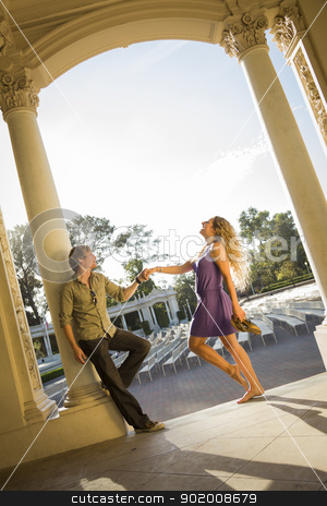 To use this stock image in your creative project, please select the size you need over to the right and click the "Add to Cart" button.
Your downloaded image will come with the Cutcaster watermark removed so don’t worry about the watermark you see on this page. Attractive Loving Couple Portrait in the Outdoor Amphitheater stock photo, Attractive Playful Loving Couple Portrait in the Outdoor Amphitheater. by Andy Dean