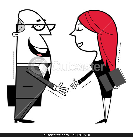 To use this stock image in your creative project, please select the size you need over to the right and click the "Add to Cart" button.
Your downloaded image will come with the Cutcaster watermark removed so don’t worry about the watermark you see on this page. Shaking hands cartoon illustration. stock vector clipart, Shaking hands cartoon illustration. by Moenez