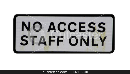 To use this stock image in your creative project, please select the size you need over to the right and click the "Add to Cart" button.
Your downloaded image will come with the Cutcaster watermark removed so don’t worry about the watermark you see on this page. No access staff only sign stock photo, Old no access staff only sign isolated on white background. by Martin Crowdy