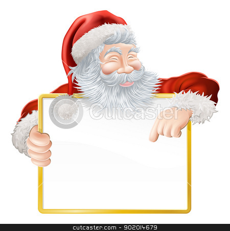To use this stock image in your creative project, please select the size you need over to the right and click the "Add to Cart" button.
Your downloaded image will come with the Cutcaster watermark removed so don’t worry about the watermark you see on this page. Christmas Santa Claus Sign stock vector clipart, Christmas illustration of Santa holding and pointing at a sign by Christos Georghiou