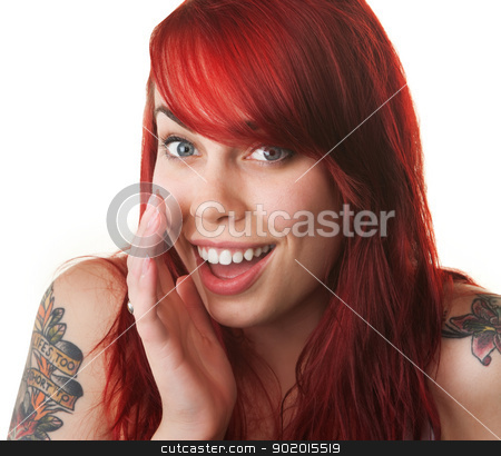 To use this stock image in your creative project, please select the size you need over to the right and click the "Add to Cart" button.
Your downloaded image will come with the Cutcaster watermark removed so don’t worry about the watermark you see on this page. Happy Young Woman Whispering stock photo, Happy young woman talking with hand near mouth by Scott Griessel