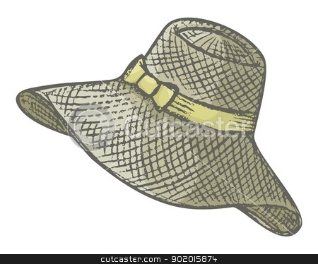To use this stock image in your creative project, please select the size you need over to the right and click the "Add to Cart" button.
Your downloaded image will come with the Cutcaster watermark removed so don’t worry about the watermark you see on this page. Hand drawn female summer hat stock vector clipart, Woman's summer hat with small bow ribbon on white background. by fractal.gr