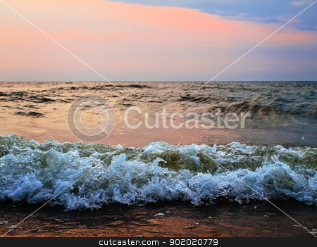 To use this stock image in your creative project, please select the size you need over to the right and click the "Add to Cart" button.
Your downloaded image will come with the Cutcaster watermark removed so don’t worry about the watermark you see on this page. sunset at stormy sea stock photo, sunset at stormy sea with waves by Sergej Razvodovskij