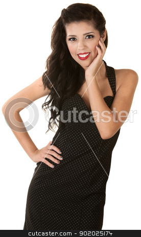 To use this stock image in your creative project, please select the size you need over to the right and click the "Add to Cart" button.
Your downloaded image will come with the Cutcaster watermark removed so don’t worry about the watermark you see on this page. Beautiful Thin Woman stock photo, Beautiful thin young woman in polka dot dress by Scott Griessel