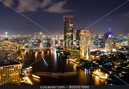 To use this stock image in your creative project, please select the size you need over to the right and click the "Add to Cart" button.
Your downloaded image will come with the Cutcaster watermark removed so don’t worry about the watermark you see on this page. Bangkok City Night, Thailand. stock photo, City center of Bangkok Thailand at night. by chatchai