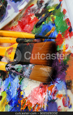 To use this stock image in your creative project, please select the size you need over to the right and click the "Add to Cart" button.
Your downloaded image will come with the Cutcaster watermark removed so don’t worry about the watermark you see on this page. Art palette stock photo, Art palette and brushes with a lot of colors by Tatiana Mihaliova