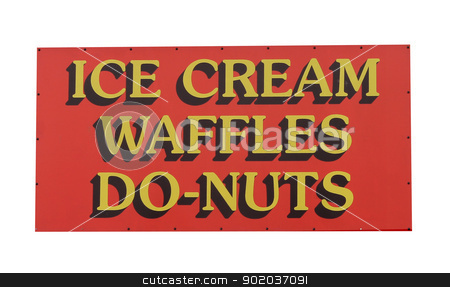 To use this stock image in your creative project, please select the size you need over to the right and click the "Add to Cart" button.
Your downloaded image will come with the Cutcaster watermark removed so don’t worry about the watermark you see on this page. Ice cream and donuts sign stock photo, Ice cream, waffles and donut sign isolated on white background. by Martin Crowdy