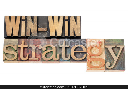 To use this stock image in your creative project, please select the size you need over to the right and click the "Add to Cart" button.
Your downloaded image will come with the Cutcaster watermark removed so don’t worry about the watermark you see on this page. win-win strategy stock photo, win-win strategy - negotiation or conflict resolution concept - isolated words in vintage wood type by Marek Uliasz