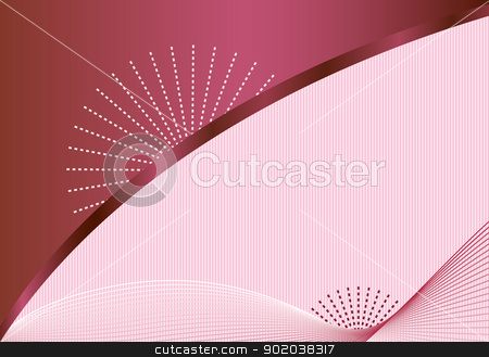 To use this stock image in your creative project, please select the size you need over to the right and click the "Add to Cart" button.
Your downloaded image will come with the Cutcaster watermark removed so don’t worry about the watermark you see on this page. Abstract background burgundy and pink stock vector clipart, Abstract background with decorative elegant wavy lines, burgundy sunbursts, subtle striped pink background. Copy space for text. by toots77