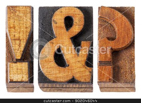 To use this stock image in your creative project, please select the size you need over to the right and click the "Add to Cart" button.
Your downloaded image will come with the Cutcaster watermark removed so don’t worry about the watermark you see on this page. exclamation, question mark stock photo, exclamation point , question mark and ampersand - isolated vintage letterpress wood type blocks by Marek Uliasz