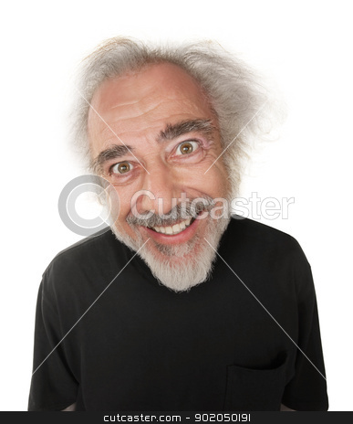 To use this stock image in your creative project, please select the size you need over to the right and click the "Add to Cart" button.
Your downloaded image will come with the Cutcaster watermark removed so don’t worry about the watermark you see on this page. Man with Crazy Smile stock photo, Older man with messy hair and crazy smile by Scott Griessel