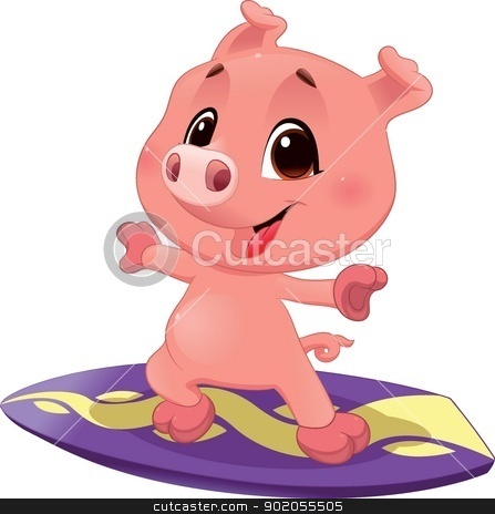 To use this stock image in your creative project, please select the size you need over to the right and click the "Add to Cart" button.
Your downloaded image will come with the Cutcaster watermark removed so don’t worry about the watermark you see on this page. Pig with surf. stock vector clipart, Pig with surf. Funny cartoon and vector sporty isolated character by ddraw