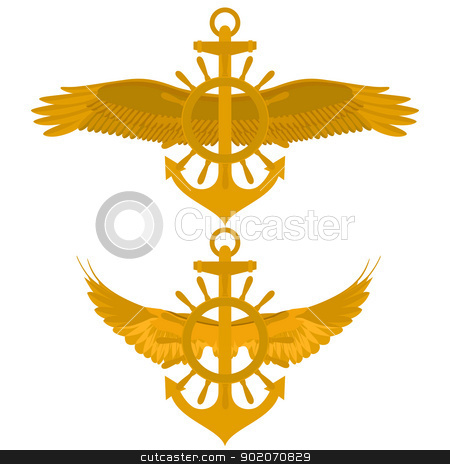 To use this stock image in your creative project, please select the size you need over to the right and click the "Add to Cart" button.
Your downloaded image will come with the Cutcaster watermark removed so don’t worry about the watermark you see on this page. Maritime icon stock photo, Abstract Marine icon. Sea anchor and wheel with wings. Illustration on white background. by Sergey Skryl