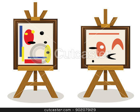 To use this stock image in your creative project, please select the size you need over to the right and click the "Add to Cart" button.
Your downloaded image will come with the Cutcaster watermark removed so don’t worry about the watermark you see on this page. Modern Art Pieces stock vector clipart, a vector cartoon representing two modern art pieces by pcanzo
