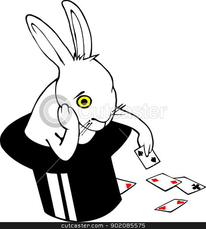 To use this stock image in your creative project, please select the size you need over to the right and click the "Add to Cart" button.
Your downloaded image will come with the Cutcaster watermark removed so don’t worry about the watermark you see on this page. Bored bunny in magic hat stock vector clipart, Bored white rabbit playing cards in magician hat. Hand drawn Vector image on China/Indian Ink Style (Nankeen) by Augusto Cabral Graphiste Rennes
