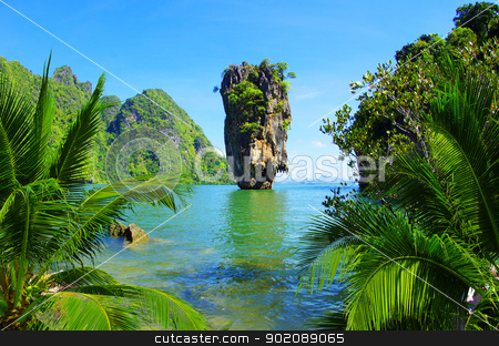 To use this stock image in your creative project, please select the size you need over to the right and click the "Add to Cart" button.
Your downloaded image will come with the Cutcaster watermark removed so don’t worry about the watermark you see on this page. James Bond Island stock photo, James Bond Island, Phang Nga, Thailand by Vitaliy Pakhnyushchyy