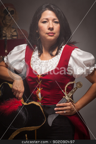 To use this stock image in your creative project, please select the size you need over to the right and click the "Add to Cart" button.
Your downloaded image will come with the Cutcaster watermark removed so don’t worry about the watermark you see on this page. Dramatic Female Pirate Scene stock photo, Dramatic Female Pirate in a Dimly Lit Moody Scene. by Andy Dean