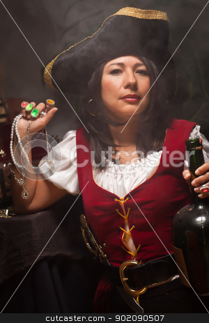 To use this stock image in your creative project, please select the size you need over to the right and click the "Add to Cart" button.
Your downloaded image will come with the Cutcaster watermark removed so don’t worry about the watermark you see on this page. Dramatic Female Pirate Scene stock photo, Dramatic Female Pirate in a Dimly Lit Moody Scene. by Andy Dean