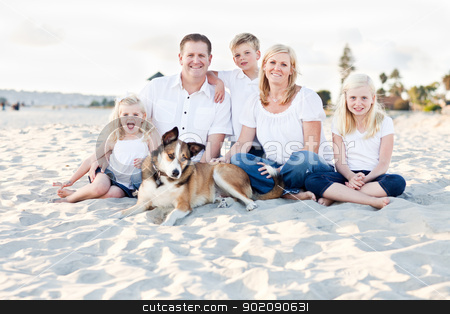 To use this stock image in your creative project, please select the size you need over to the right and click the "Add to Cart" button.
Your downloaded image will come with the Cutcaster watermark removed so don’t worry about the watermark you see on this page. Happy Caucasian Family Portrait at the Beach stock photo, Happy Caucasian Family and Their Dog Portrait at the Beach. by Andy Dean