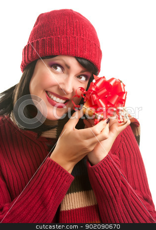 To use this stock image in your creative project, please select the size you need over to the right and click the "Add to Cart" button.
Your downloaded image will come with the Cutcaster watermark removed so don’t worry about the watermark you see on this page. Happy Attractive Woman Holding Holiday Gift stock photo, Happy Attractive Woman Holding a Holiday Gift Isolated on a White Background. by Andy Dean