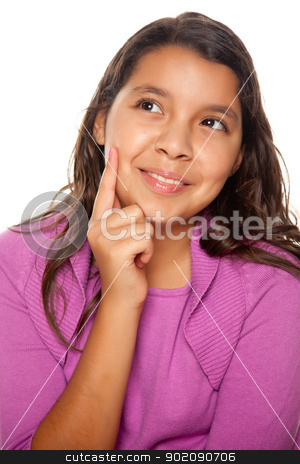 To use this stock image in your creative project, please select the size you need over to the right and click the "Add to Cart" button.
Your downloaded image will come with the Cutcaster watermark removed so don’t worry about the watermark you see on this page. Pretty Hispanic Girl Thinking stock photo, Pretty Hispanic Girl Thinking Isolated on a White Background. by Andy Dean