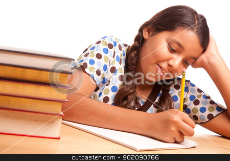 To use this stock image in your creative project, please select the size you need over to the right and click the "Add to Cart" button.
Your downloaded image will come with the Cutcaster watermark removed so don’t worry about the watermark you see on this page. Pretty Hispanic Girl Studying stock photo, Pretty Hispanic Girl Studying Isolated on a White Background. by Andy Dean
