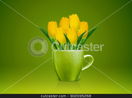 To use this stock image in your creative project, please select the size you need over to the right and click the "Add to Cart" button.
Your downloaded image will come with the Cutcaster watermark removed so don’t worry about the watermark you see on this page. Modern vase stock photo, Modern vase style, A group of yellow Tulips in green vase. by Designsstock