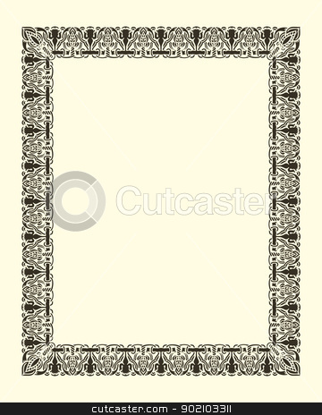 To use this stock image in your creative project, please select the size you need over to the right and click the "Add to Cart" button.
Your downloaded image will come with the Cutcaster watermark removed so don’t worry about the watermark you see on this page. ornamental frame vintage stock vector clipart, ornamental frame vintage in editable vector file by paulrommer