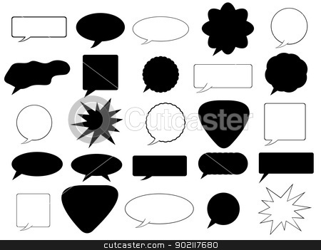 To use this stock image in your creative project, please select the size you need over to the right and click the "Add to Cart" button.
Your downloaded image will come with the Cutcaster watermark removed so don’t worry about the watermark you see on this page. Speech bubbles stock vector clipart, Set of speech bubble illustrated on white background by Iliuta