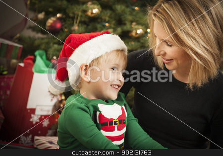 To use this stock image in your creative project, please select the size you need over to the right and click the "Add to Cart" button.
Your downloaded image will come with the Cutcaster watermark removed so don’t worry about the watermark you see on this page. Young Mother and Baby Son Christmas Portrait stock photo, Attractive Young Mother and Baby Son Christmas Portrait. by Andy Dean