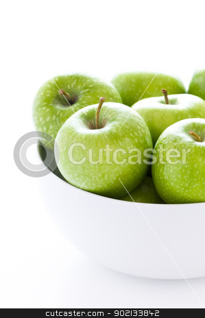 To use this stock image in your creative project, please select the size you need over to the right and click the "Add to Cart" button.
Your downloaded image will come with the Cutcaster watermark removed so don’t worry about the watermark you see on this page. green granny smith apples stock photo, fresh green granny smith apples in a white bowl by Lee Avison