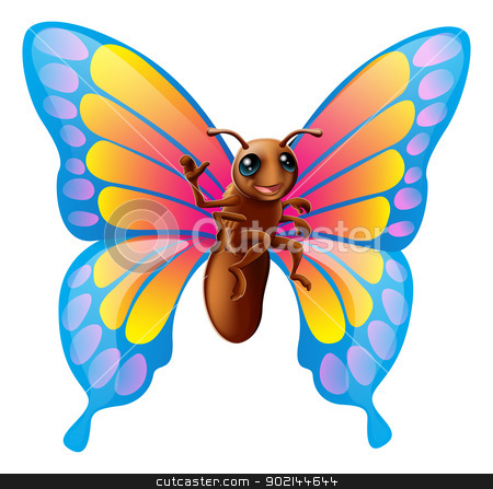 To use this stock image in your creative project, please select the size you need over to the right and click the "Add to Cart" button.
Your downloaded image will come with the Cutcaster watermark removed so don’t worry about the watermark you see on this page. Cute cartoon butterfly stock vector clipart, Illustration of a happy cute cartoon butterfly mascot waving by Christos Georghiou