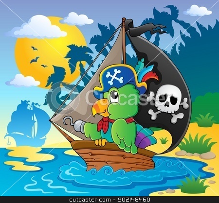 To use this stock image in your creative project, please select the size you need over to the right and click the "Add to Cart" button.
Your downloaded image will come with the Cutcaster watermark removed so don’t worry about the watermark you see on this page. Image with pirate parrot theme 2 stock vector clipart, Image with pirate parrot theme 2 - vector illustration. by Klara Viskova