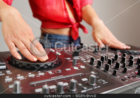 To use this stock image in your creative project, please select the size you need over to the right and click the "Add to Cart" button.
Your downloaded image will come with the Cutcaster watermark removed so don’t worry about the watermark you see on this page. dj mixer stock photo, Dj mixer equipment to control sound and play music by Sergey Nivens