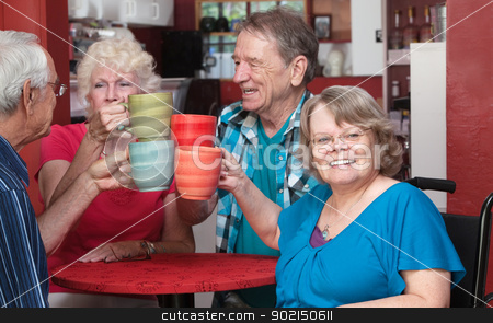 To use this stock image in your creative project, please select the size you need over to the right and click the "Add to Cart" button.
Your downloaded image will come with the Cutcaster watermark removed so don’t worry about the watermark you see on this page. Senior Group Toasting Drinks stock photo, Happy group of older people toasting in a restaurant by Scott Griessel