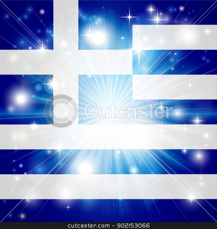 To use this stock image in your creative project, please select the size you need over to the right and click the "Add to Cart" button.
Your downloaded image will come with the Cutcaster watermark removed so don’t worry about the watermark you see on this page. Greek flag background stock vector clipart, Flag of Greece background with pyrotechnic or light burst and copy space in the centre by Christos Georghiou