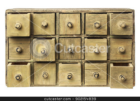 To use this stock image in your creative project, please select the size you need over to the right and click the "Add to Cart" button.
Your downloaded image will come with the Cutcaster watermark removed so don’t worry about the watermark you see on this page. primitive drawer cabinet stock photo, primitive wooden apothecary or catalog cabinet with partially open drawers - storage or sorting concept by Marek Uliasz