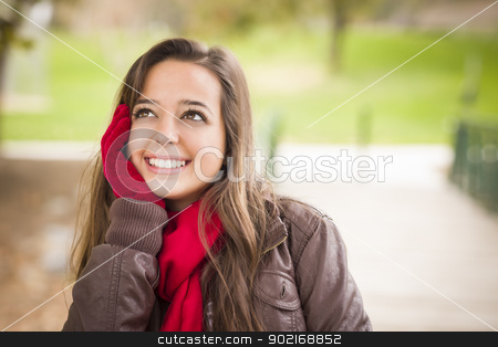 To use this stock image in your creative project, please select the size you need over to the right and click the "Add to Cart" button.
Your downloaded image will come with the Cutcaster watermark removed so don’t worry about the watermark you see on this page. Pretty Woman Portrait Wearing Red Scarf and Mittens Outside stock photo, Pretty Festive Smiling Woman Portrait Wearing a Red Scarf and Mittens Outside. by Andy Dean