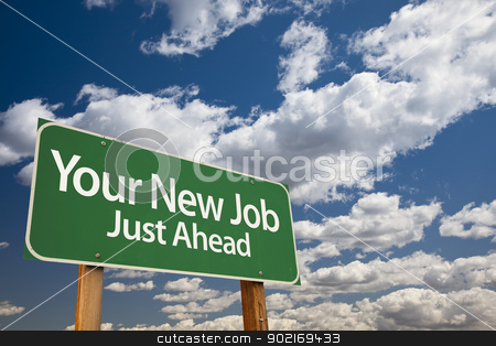 To use this stock image in your creative project, please select the size you need over to the right and click the "Add to Cart" button.
Your downloaded image will come with the Cutcaster watermark removed so don’t worry about the watermark you see on this page. Your New Job Green Road Sign stock photo, Your New Job Green Road Sign Over Dramatic Clouds and Sky. by Andy Dean
